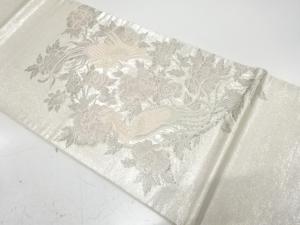 鳳凰に牡丹模様織り出し 袋帯